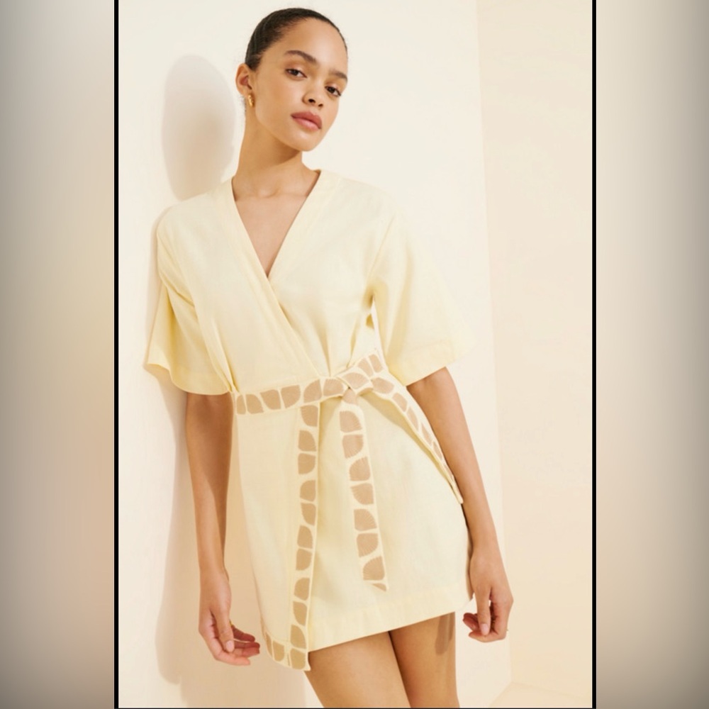 Acacia Cream Wrap Dress